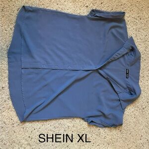 SHEIN Classic Blue Short Sleeve Shirt